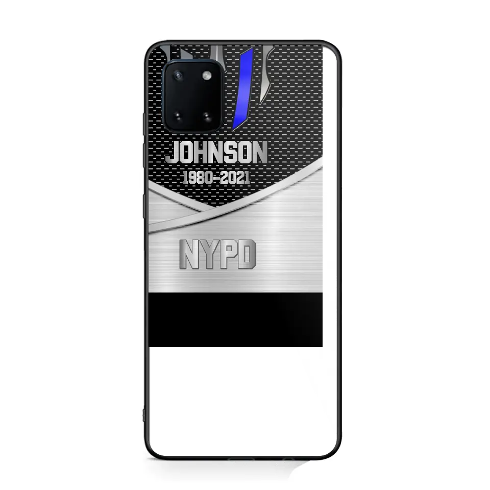 Personalized US Flag Law Enforcement Thin Blue Line Department Phone Case Printed 23JUL-PD12