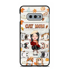 Personalized Cat Mom Fall Season Pumpkin Phonecase Printed MTPN1107