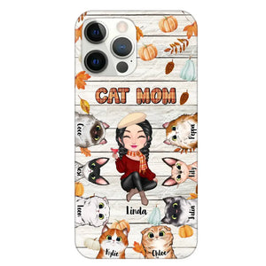 Personalized Cat Mom Fall Season Pumpkin Phonecase Printed MTPN1107