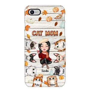 Personalized Cat Mom Fall Season Pumpkin Phonecase Printed MTPN1107