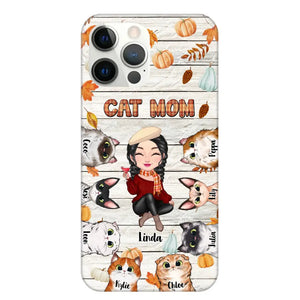 Personalized Cat Mom Fall Season Pumpkin Phonecase Printed MTPN1107