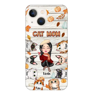 Personalized Cat Mom Fall Season Pumpkin Phonecase Printed MTPN1107