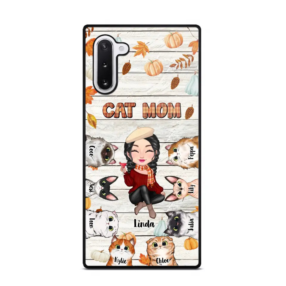 Personalized Cat Mom Fall Season Pumpkin Phonecase Printed MTPN1107