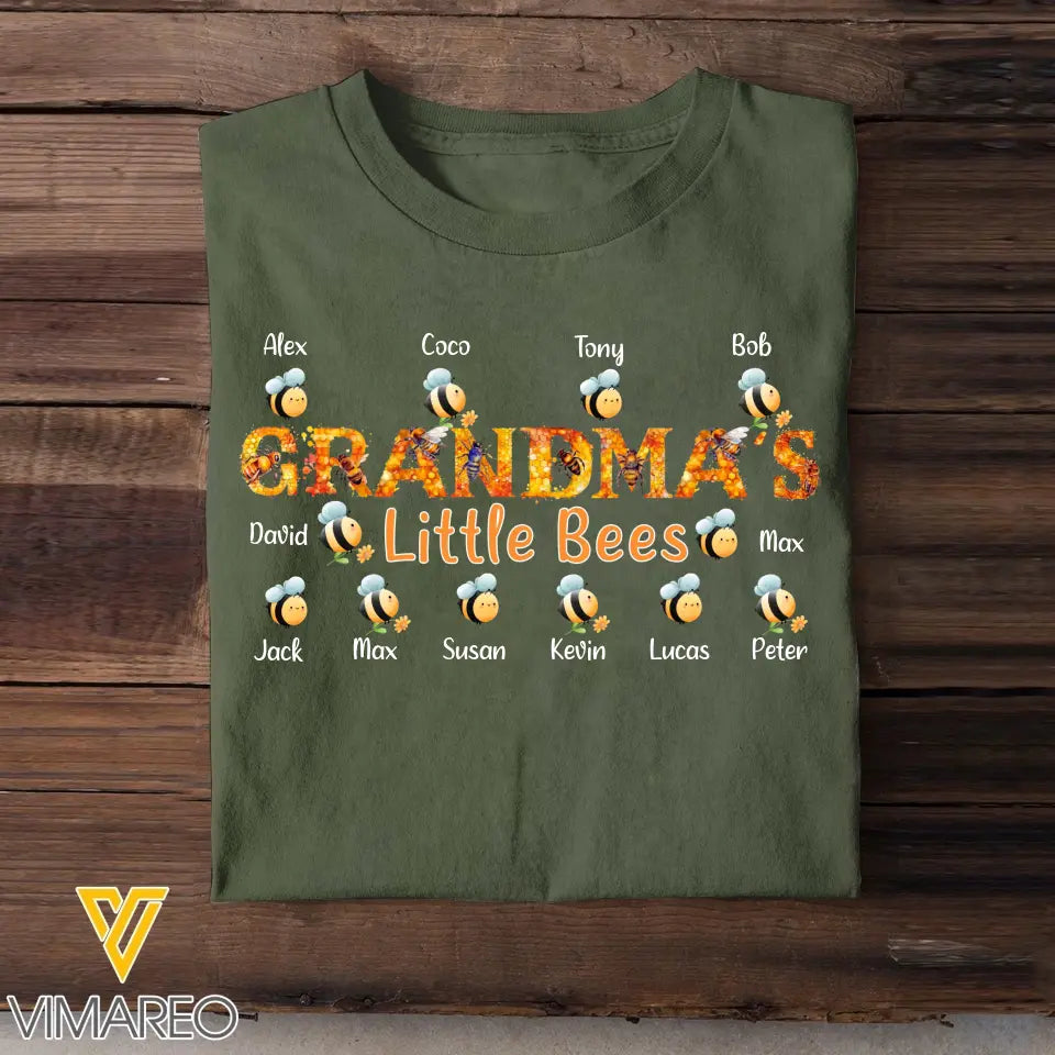 Personalized Grandma's Little Bees with Kid Names T-Shirt Printed HTHKVH1407