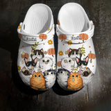 Personalized Fall Season Pumpkin Cat Lovers Gift Clogs Slipper Shoes Printed HTHPVD1307