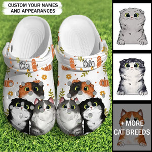 Personalized Fall Season Pumpkin Cat Lovers Gift Clogs Slipper Shoes Printed HTHPVD1307