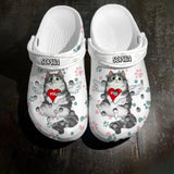 Personalized Cat Hugs Heart Cat Lovers Gift Clog Slipper Shoes Printed MTHQ0806