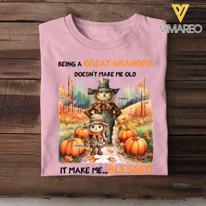 Personalized Being A Great Grandma Doesn't Make Me Old Fall Season Tshirt Printed NMTHN1707