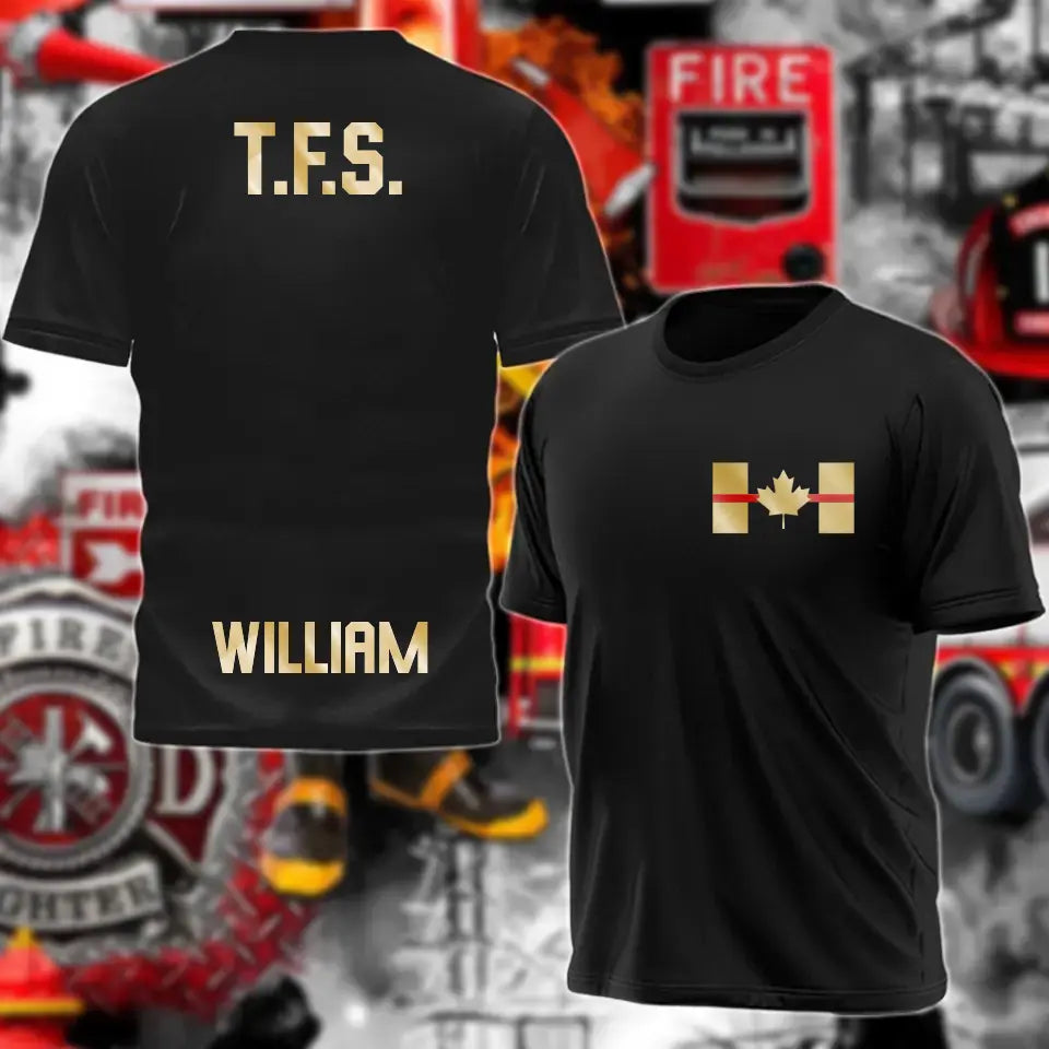 Personalized Canadian Firefighter Tshirt Printed QTPVD197