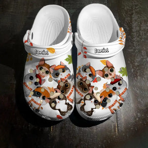 Personalized Fall Season Cute Cat Cat Lovers Gift Clogs Slipper Shoes Printed HTHPVD1707