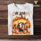 Personalized Fall Season Pumpkin Cat Mom Cat Lovers Gift T-Shirt Printed HTHKVH1807