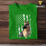 Personalized Upload Your German Shepherd Photo Flag Background T-shirt Printed 23JUL-PN18
