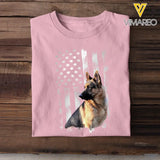 Personalized Upload Your German Shepherd Photo Flag Background T-shirt Printed 23JUL-PN18