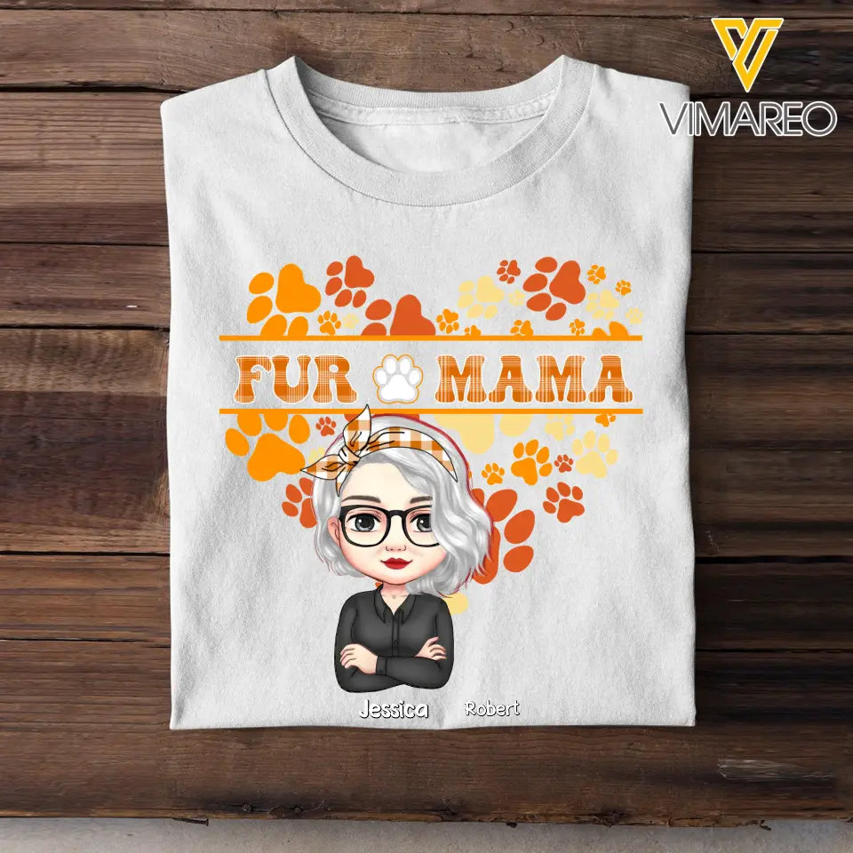 Personalized Fall Season Fur Mama, Cat lover, Dog Lover Tshirt Printed QTKH227