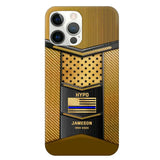 Personalized US Flag Police Department with Name Phonecase Printed 23JUL-PN21