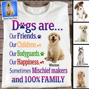 Personalized Upload Your Dog Photo Dogs Are Our Friends Our Children Our Bodyguards Our Happiness  T-shirt Printed MTHPVH2107