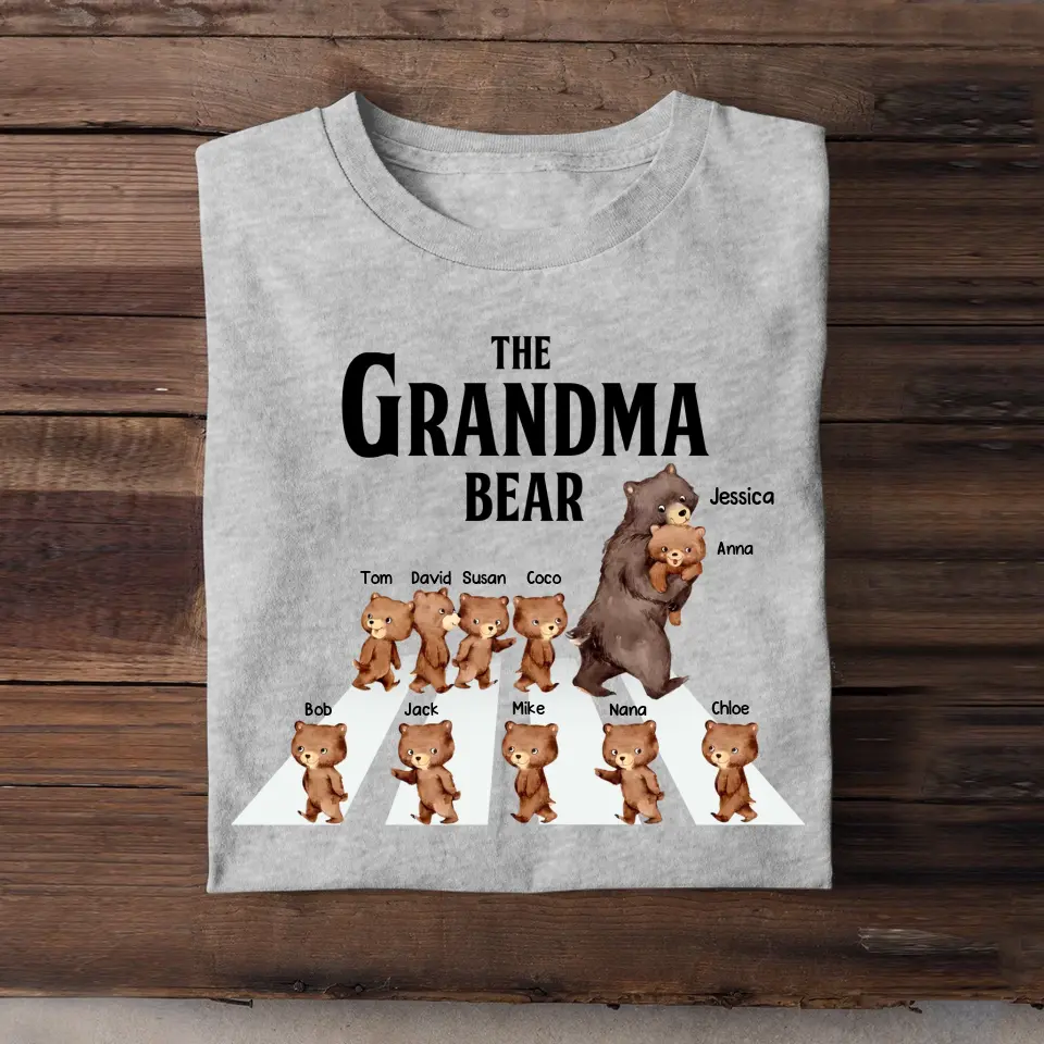 Personalized The Grandma Bear with Kid Names T-shirt Printed MTHKVH2407