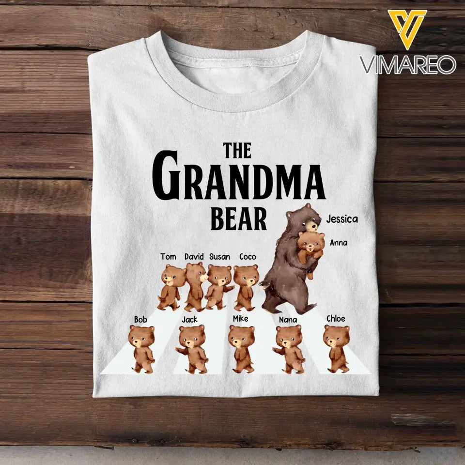 Personalized The Grandma Bear with Kid Names T-shirt Printed MTHKVH2407