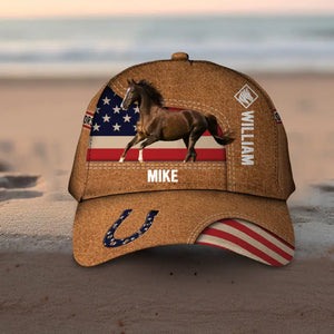 Personalized Upload Your Horse Photo Flag Horse Lovers Gift Cap 3D Printed HTHPD2407