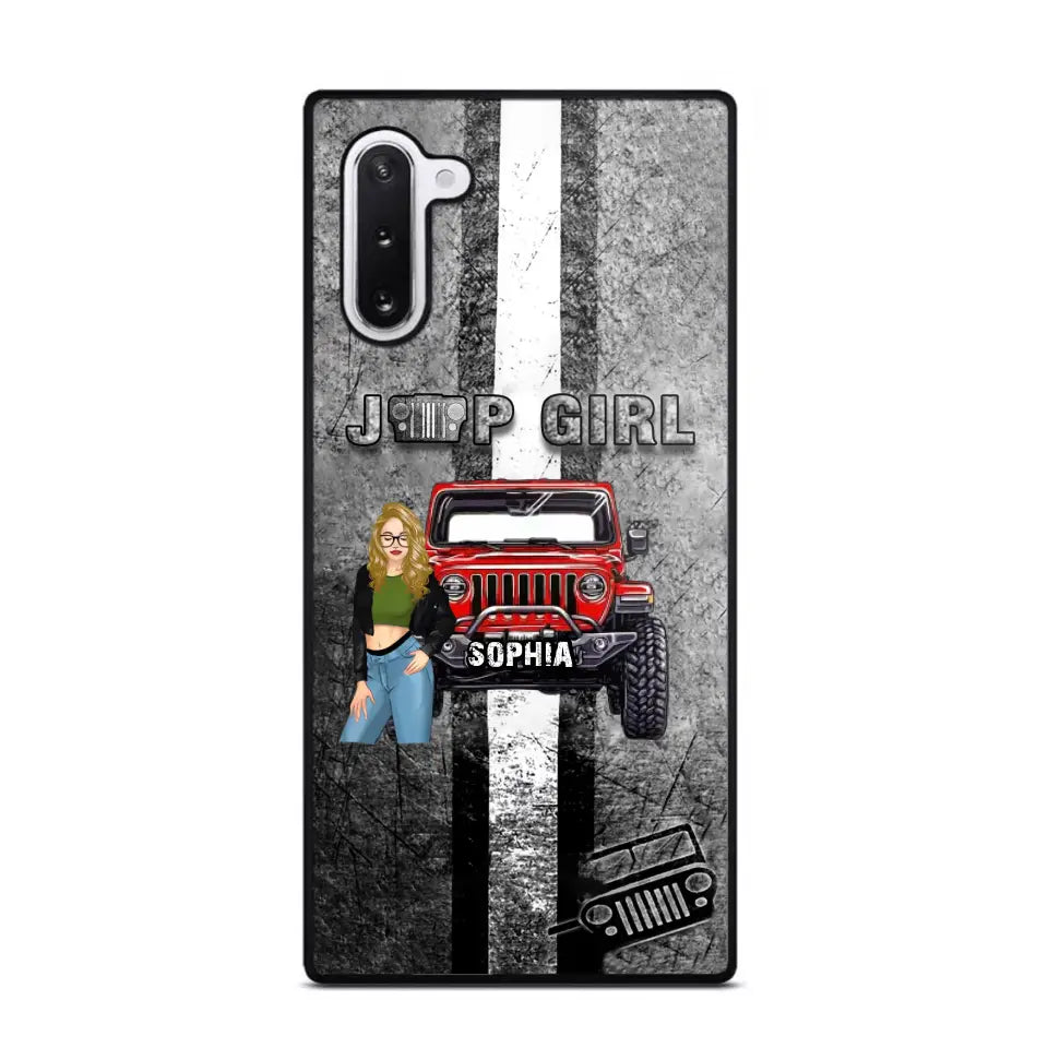 Personalized Jeep Girl with Name Phonecase Printed HTHHN2407