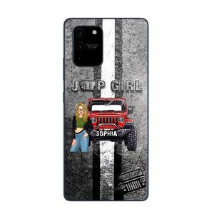 Personalized Jeep Girl with Name Phonecase Printed HTHHN2407