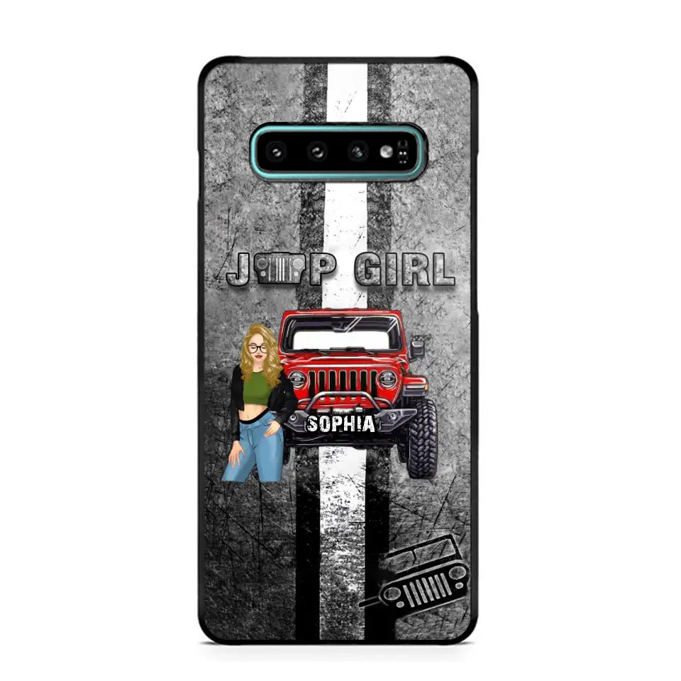 Personalized Jeep Girl with Name Phonecase Printed HTHHN2407