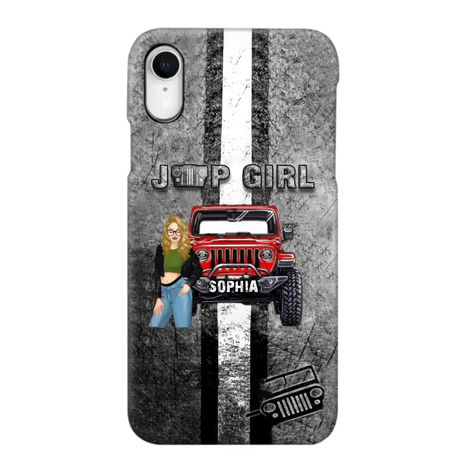 Personalized Jeep Girl with Name Phonecase Printed HTHHN2407