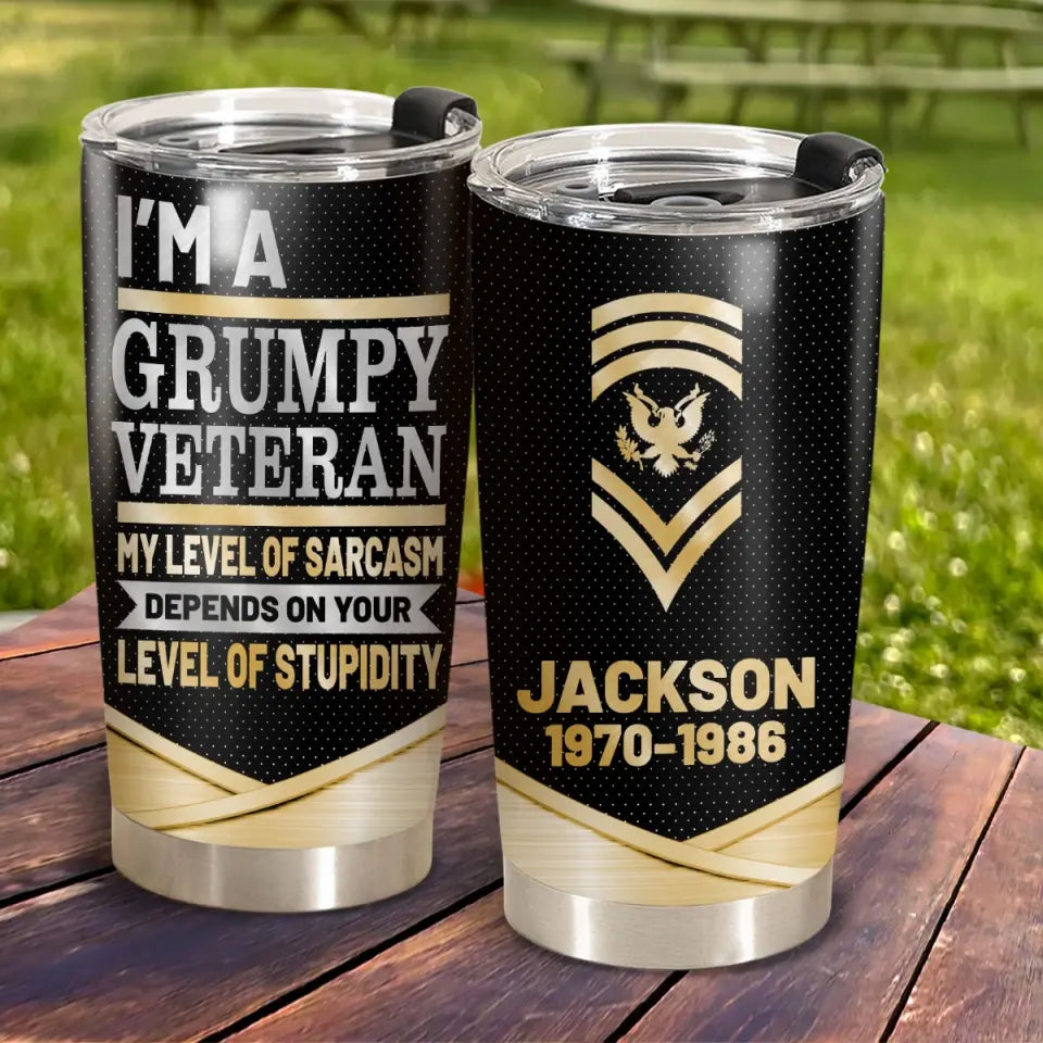 Personalized US My Level Of Sarcasm Depends On Your Level Of Stupidity Tumbler Printed QTPVD277