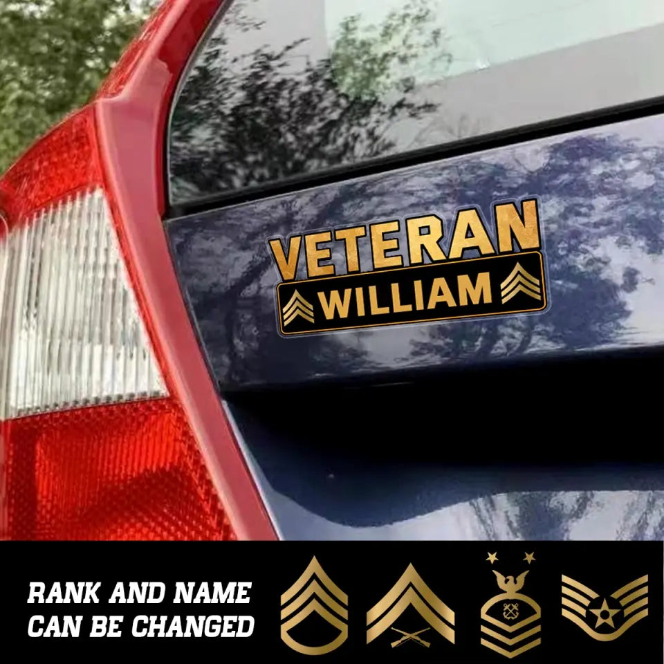 Personalized US Veterans Emblems Car Decal Printed QTPN202318