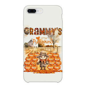 Personalized Fall Season Grandma's Little Pumpkins Scarecraw & Kid Names Phonecase Printed HTHPD2607