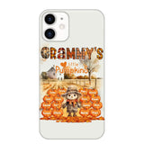 Personalized Fall Season Grandma's Little Pumpkins Scarecraw & Kid Names Phonecase Printed HTHPD2607