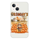 Personalized Fall Season Grandma's Little Pumpkins Scarecraw & Kid Names Phonecase Printed HTHPD2607