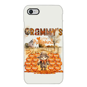 Personalized Fall Season Grandma's Little Pumpkins Scarecraw & Kid Names Phonecase Printed HTHPD2607