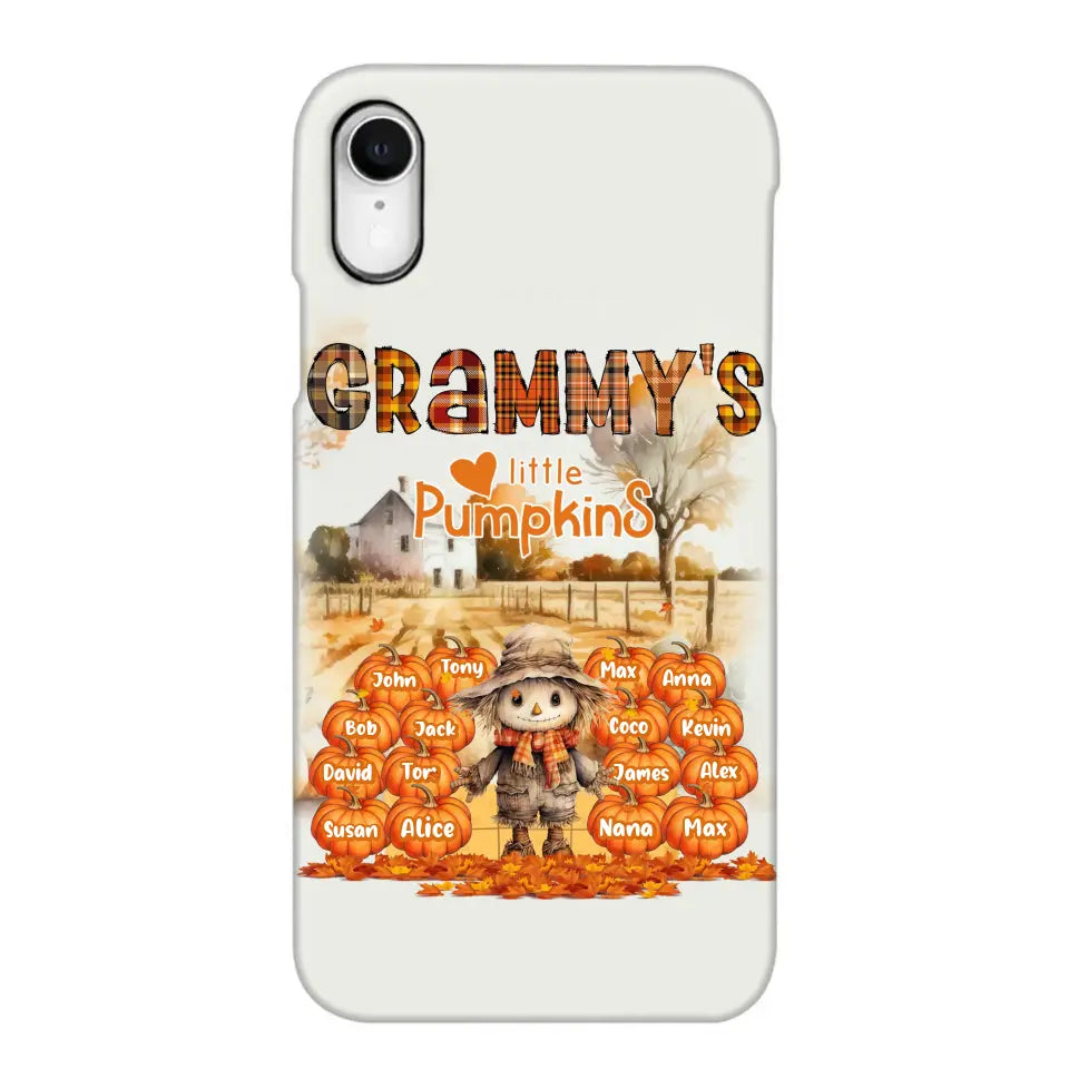 Personalized Fall Season Grandma's Little Pumpkins Scarecraw & Kid Names Phonecase Printed HTHPD2607