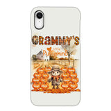 Personalized Fall Season Grandma's Little Pumpkins Scarecraw & Kid Names Phonecase Printed HTHPD2607