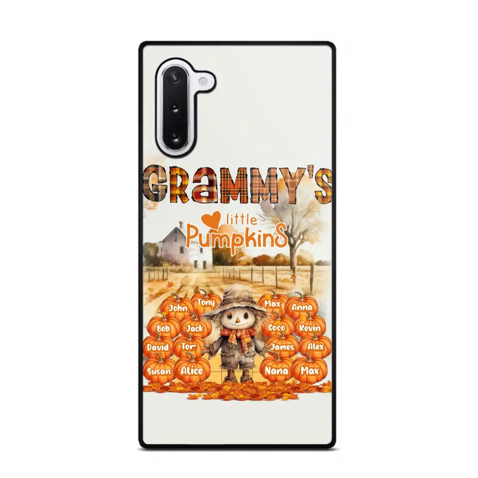 Personalized Fall Season Grandma's Little Pumpkins Scarecraw & Kid Names Phonecase Printed HTHPD2607