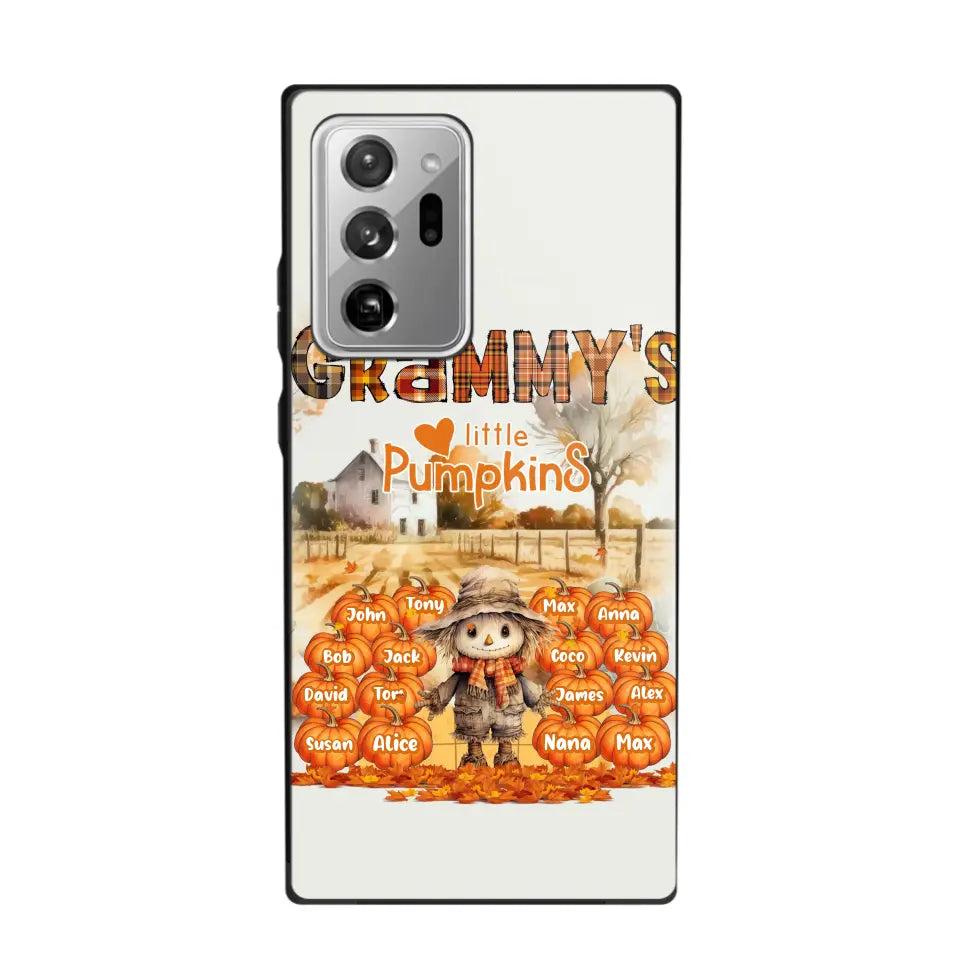 Personalized Fall Season Grandma's Little Pumpkins Scarecraw & Kid Names Phonecase Printed HTHPD2607