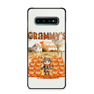 Personalized Fall Season Grandma's Little Pumpkins Scarecraw & Kid Names Phonecase Printed HTHPD2607