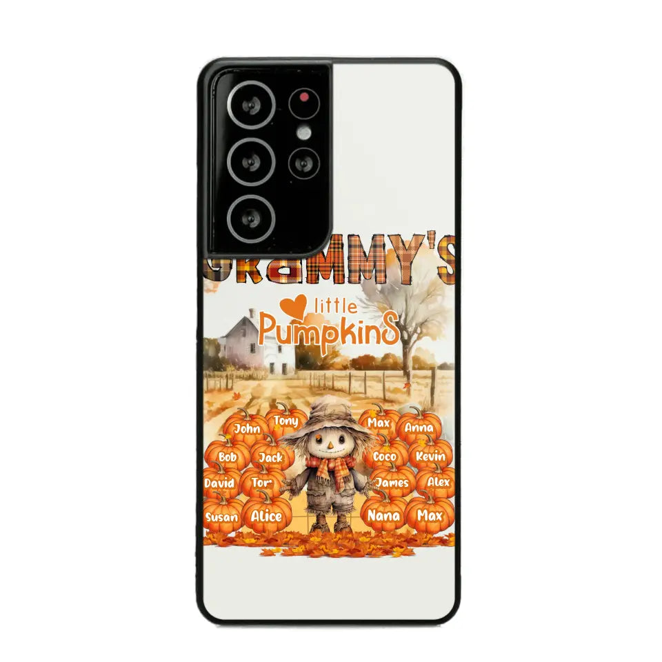 Personalized Fall Season Grandma's Little Pumpkins Scarecraw & Kid Names Phonecase Printed HTHPD2607