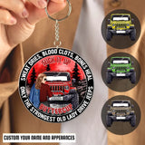 Personalized Sweat Dries Blood Clots Bones Heal Only The Strongest Old Lady Drive Jeeps Jeep Girl Acrylic Keychain Printed MTPD202321