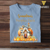 Personalized Fall Season Pumpkin Patch Grandma & Kid Name T-Shirt Printed MTHPVD1307