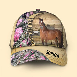 Personalized Horse Lady Horse Lover Pink Camo Cap Printed QTVD202363