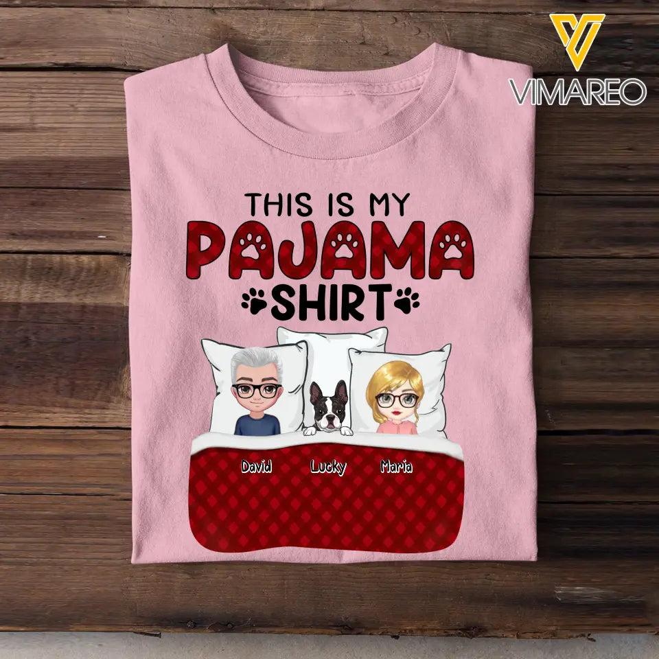 Personalized This Is My Pajama Shirt Couple & Pets Dog Lovers Cat Lovers Gift T-shirt Printed MTHHN202315