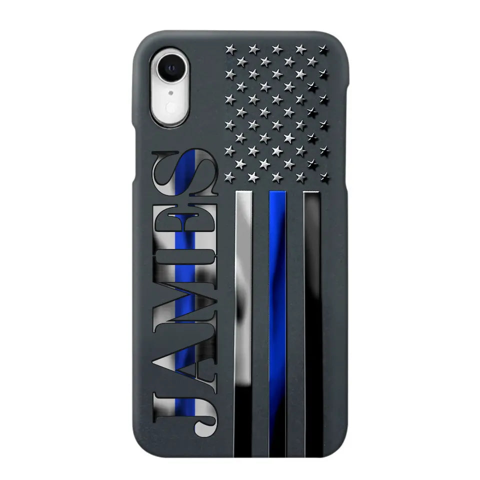 Personalized Law Enforcement Thin Blue Line Luxury Phonecase 2023101