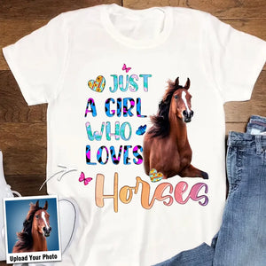 Personalized Just A Girl Who Love Horses Tshirt Printed 202365PTN