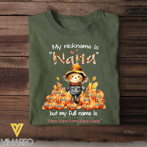 Personalized My Nickname Is Nana Grandma Kid Name T-shirt Printed 202376PTN