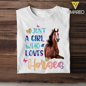 Personalized Just A Girl Who Love Horses Tshirt Printed 202365PTN