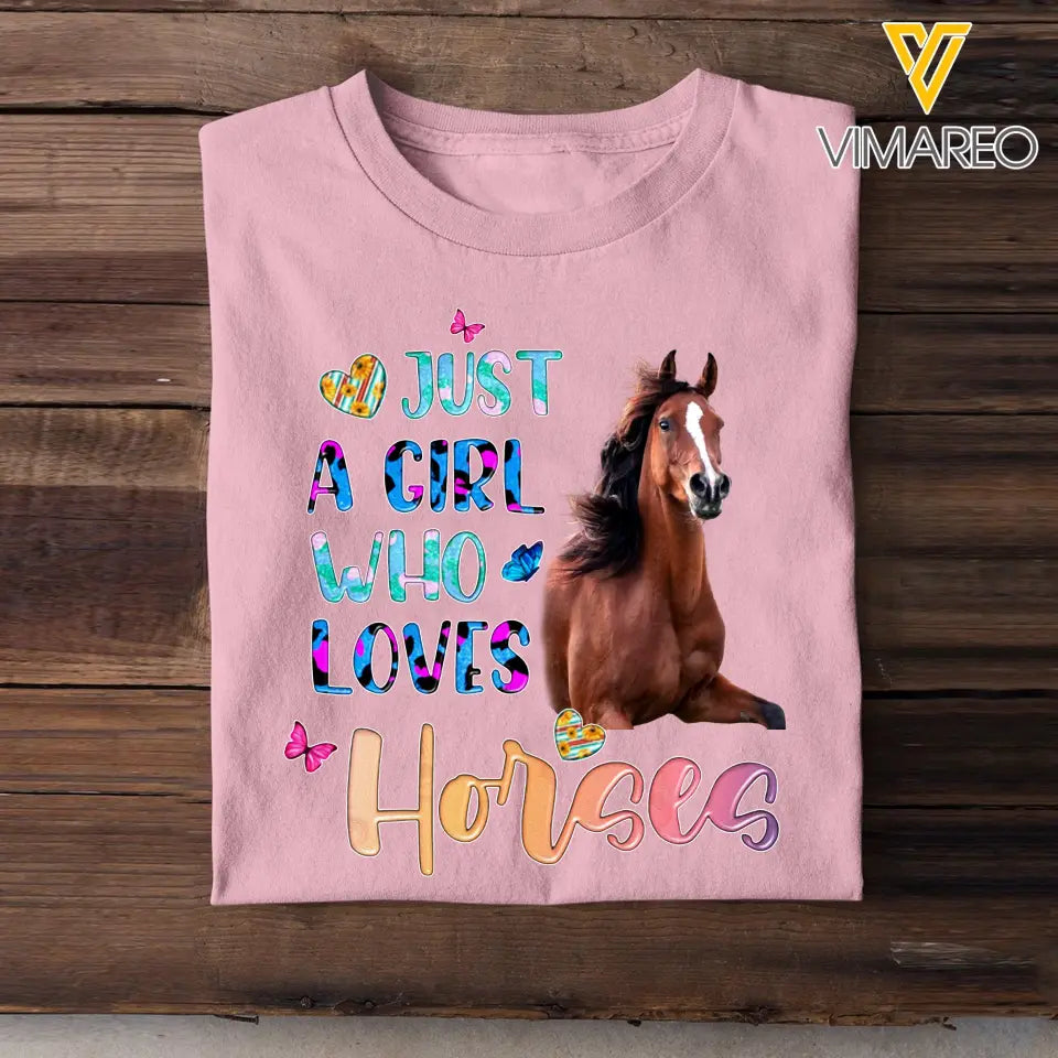 Personalized Just A Girl Who Love Horses Tshirt Printed 202365PTN