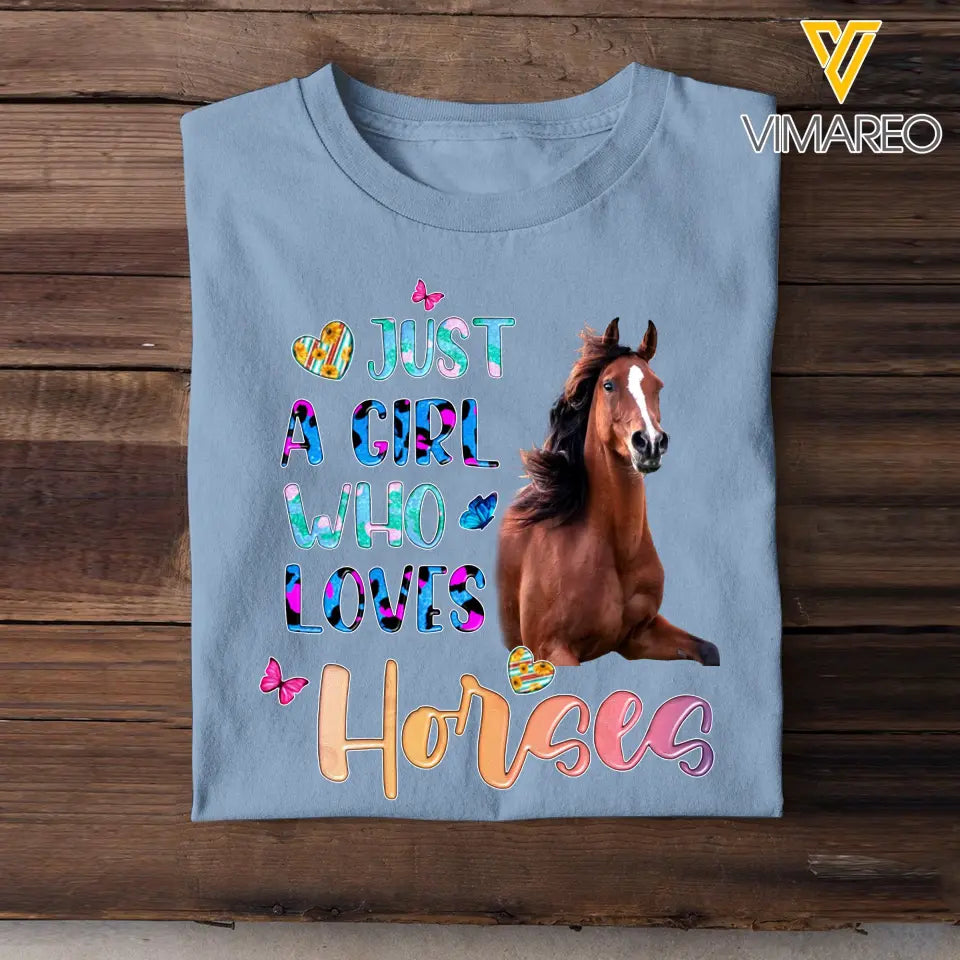 Personalized Just A Girl Who Love Horses Tshirt Printed 202365PTN