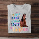 Personalized Just A Girl Who Love Horses Tshirt Printed 202365PTN